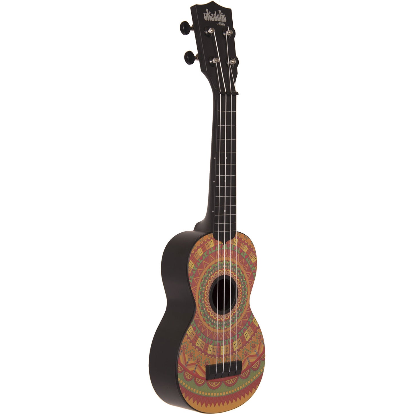 Kala Ukadelic Soprano Ukulele Water Resistant 4 String ABS Composite Plastic Artwork Guitar with 12 Frets KA-SU (Mehndi, Skulls, Sunset, Tiedye)