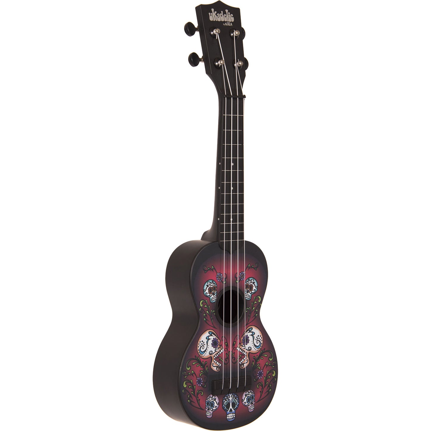 Kala Ukadelic Soprano Ukulele Water Resistant 4 String ABS Composite Plastic Artwork Guitar with 12 Frets KA-SU (Mehndi, Skulls, Sunset, Tiedye)