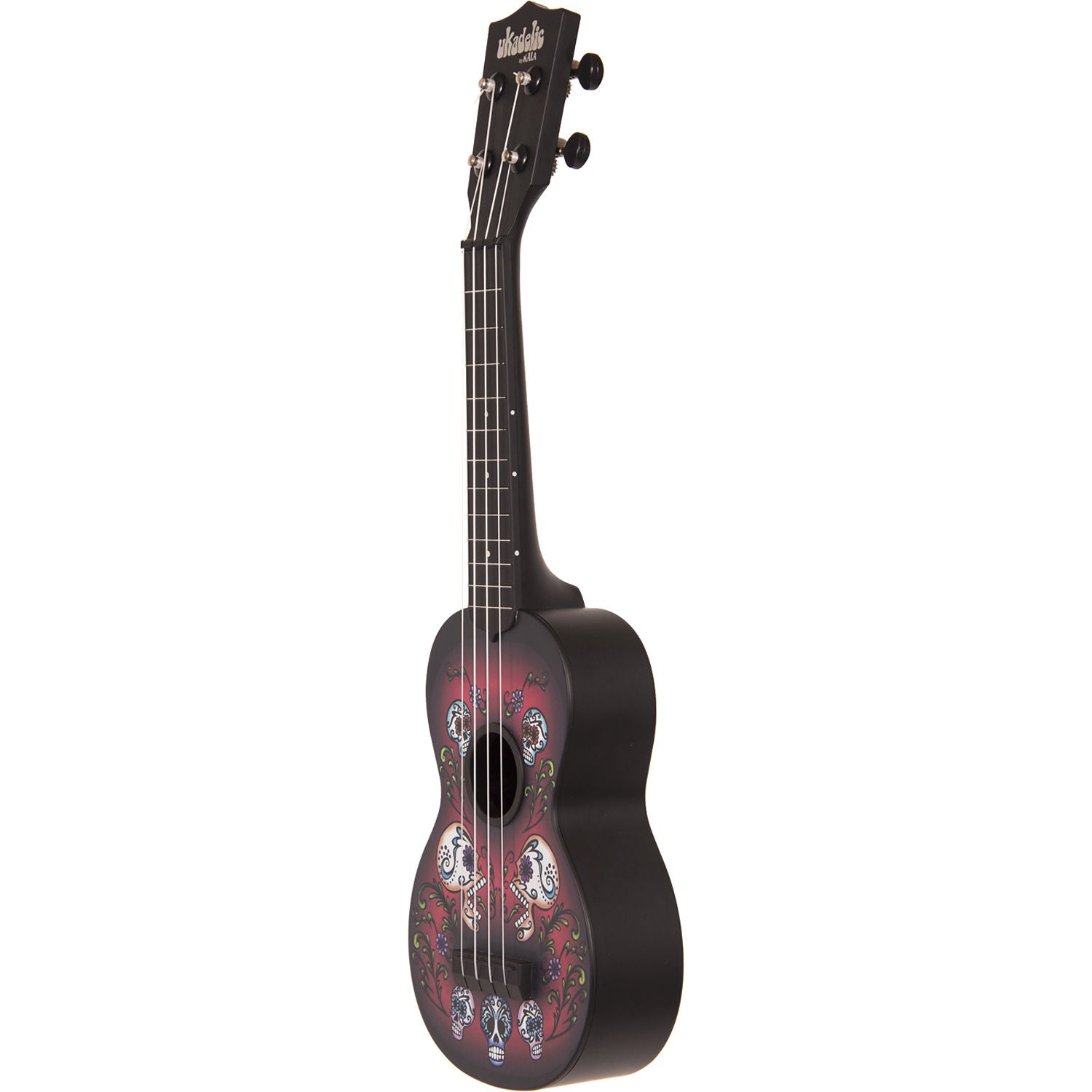 Kala Ukadelic Soprano Ukulele Water Resistant 4 String ABS Composite  Plastic Artwork Guitar with 12 Frets KA-SU (Mehndi, Skulls, Sunset, Tiedye)