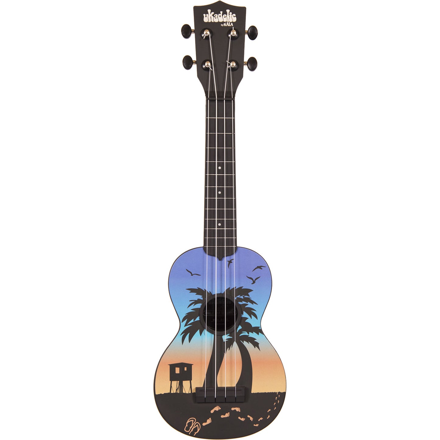 Kala Ukadelic Soprano Ukulele Water Resistant 4 String ABS Composite Plastic Artwork Guitar with 12 Frets KA-SU (Mehndi, Skulls, Sunset, Tiedye)