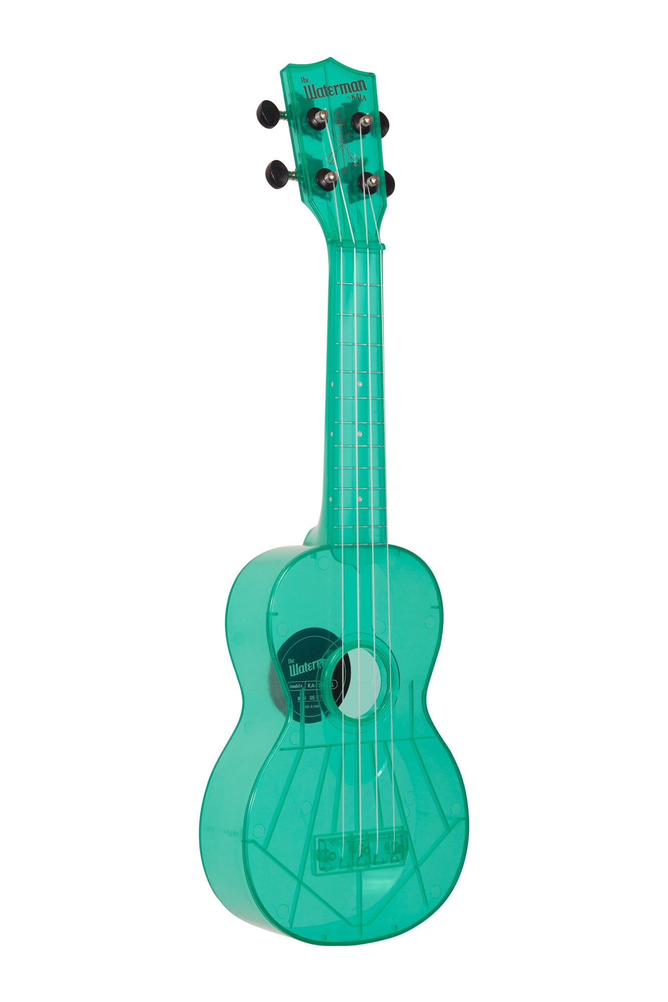 Kala Fluorescent Waterman Composite Soprano Ukulele Water Resistant 4 String Guitar with 12 Frets KA-SWF (Blue Raspberry, Orangesicle)