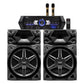 Konzert TodoOke KCS-412 6000W 12" 2-Way Woofer Mini Component Karaoke Speaker System (SET) with 2 Channel Output, Bluetooth, 2 UHF Wireless Mic / USB / SD Card Slot and FM Radio Tuner with RCA and 4 Mic Input and Remote Control