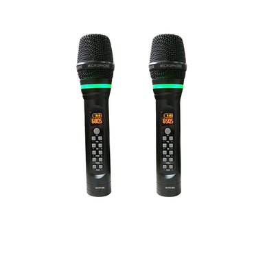 KEVLER AKM-58 Dual Portable Handheld Wireless Microphone with Built-in Battery, LCD Display, 50 Selectable Frequencies and Direct Master Adjustment