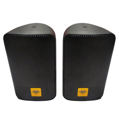 KEVLER AWS-104 4" 100W 2-Way Full Range Passive Waterproof Wall Mount Speaker (PAIR) with 100V Multi TAP Function for Large Rooms and Outdoor Use (Black, White)