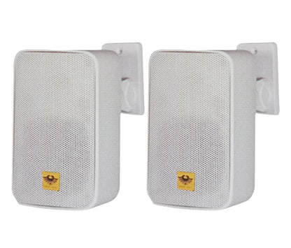 KEVLER AWS-104 4" 100W 2-Way Full Range Passive Waterproof Wall Mount Speaker (PAIR) with 100V Multi TAP Function for Large Rooms and Outdoor Use (Black, White)
