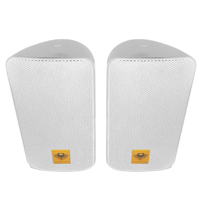 KEVLER AWS-104 4" 100W 2-Way Full Range Passive Waterproof Wall Mount Speaker (PAIR) with 100V Multi TAP Function for Large Rooms and Outdoor Use (Black, White)