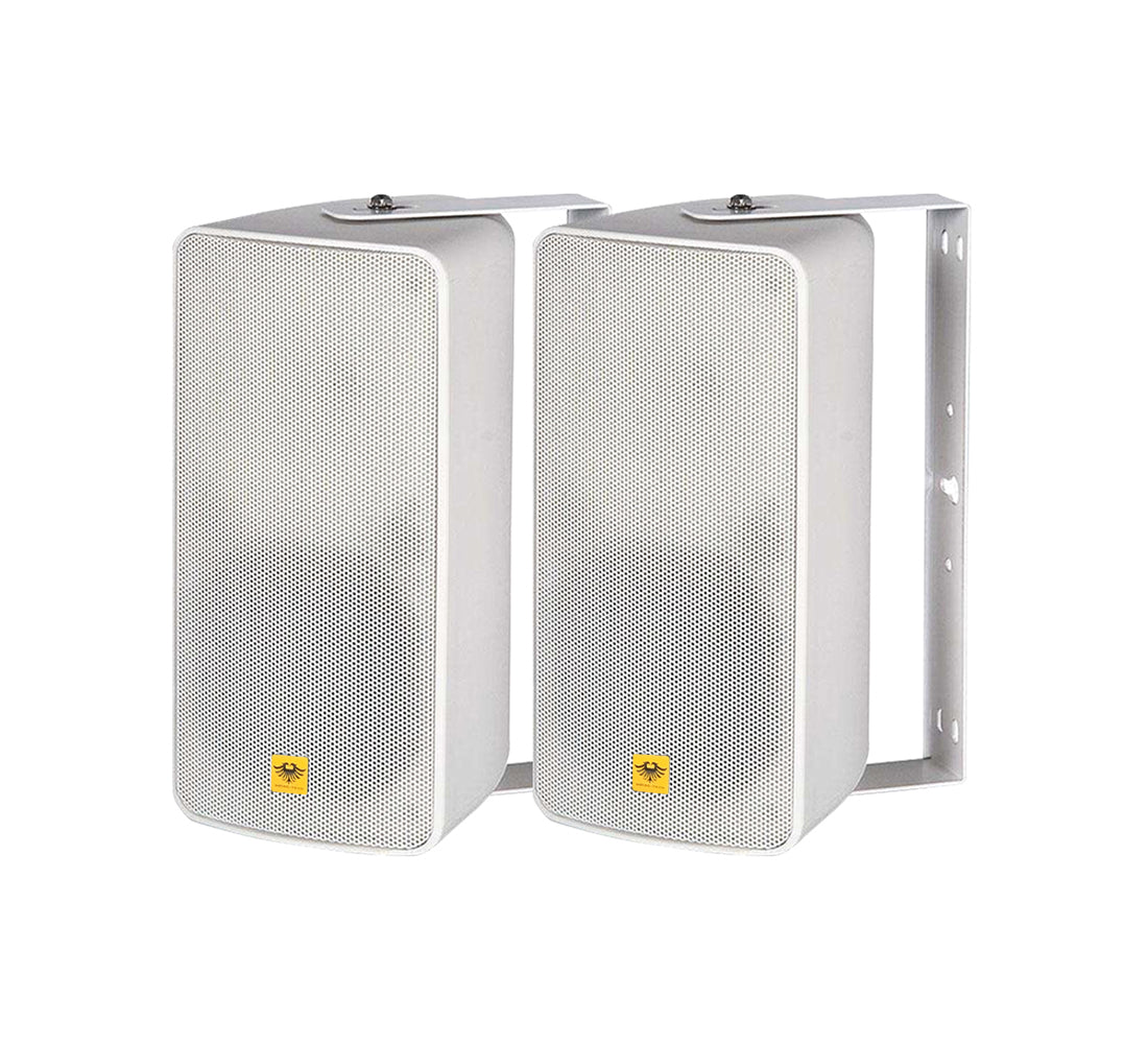 KEVLER AWS-106T 6.5" 200W 2-Way Full Range Passive Waterproof Wall Mount Speaker (PAIR) with 100V Multi TAP Function, Wall Mount Bracket for Large Rooms and Outdoor Use (Black, White) AWS-106TB AWS-106TW