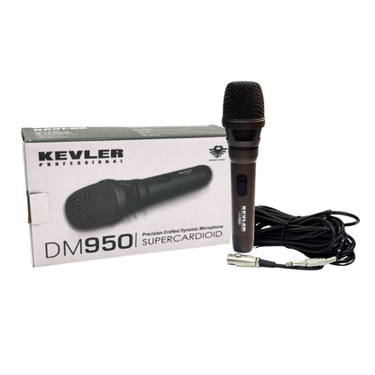 KEVLER DM Series Precision Crafted Super Cardioid Dynamic Microphone with Dual 15" Bass Reflex and 10M Cable for Karaoke System | DM-750, DM-850, DM-950