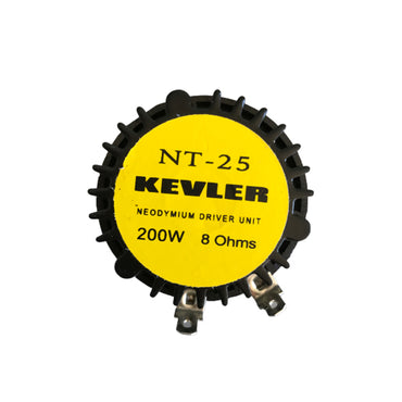 KEVLER NT-25 200W Phenolic Dome Neodymium Compression Driver with 25 mm Voice Coil and 1" Exit Throat for Speaker Output Feedback Reduction
