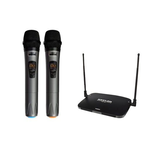 KEVLER PM-101 Dual Portable UHF Wireless Microphone with Detachable Antenna, LCD Display, 16 Selectable Frequencies and Button Control