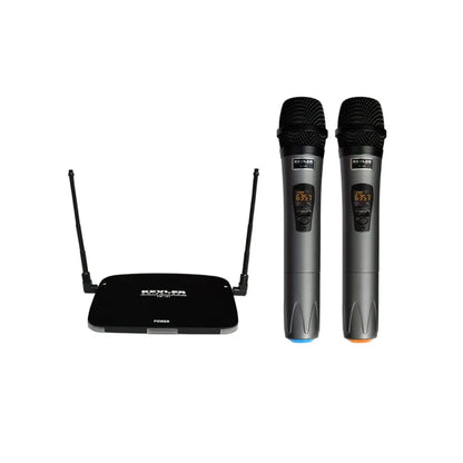 KEVLER PM-101 Dual Portable UHF Wireless Microphone with Detachable Antenna, LCD Display, 16 Selectable Frequencies and Button Control