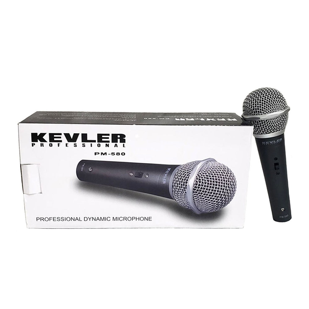 KEVLER PM-580 Professional Dynamic Karaoke Wired Microphone with 10-Meters Cable with 10Watts and 4 Ohms Impedance