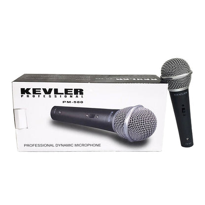 KEVLER PM-580 Professional Dynamic Karaoke Wired Microphone with 5-Meters Cable with 10Watts and 4 Ohms Impedance