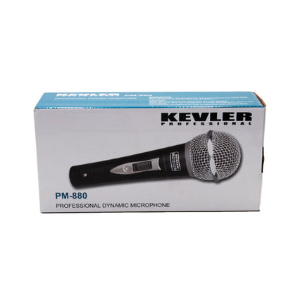 KEVLER PM-880 Professional Dynamic Hypercardioid Wired Microphone with 10-Meters Cable, 10Watts and 4 Ohms Impedance