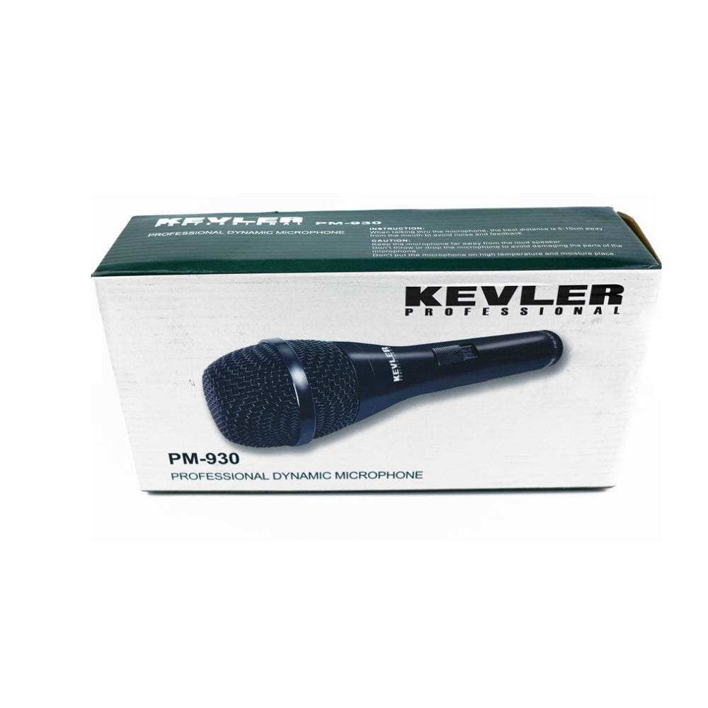 KEVLER PM-930 Professional Dynamic Hypercardioid Wired Microphone with Precision Crafted Design, 10-Meters Cable, 15Watts and 4 Ohms Impedance