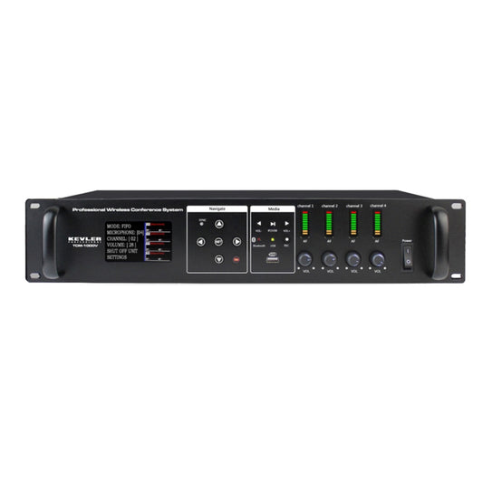 KEVLER TCM-1000V Wireless Conference System Main Unit with Bluetooth, Built-in 16 Channel WIFI Frequencies, Record & Play Function, FIFO Mode, 50-Meters Max Distance, XLR & PL Output