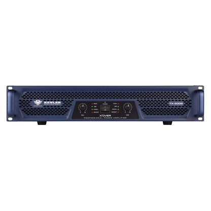 KEVLER TX Series 200W / 400W  X'Over Professional Class AB 2-Channel Bridgeable High Power Amplifier with Crossover Functions, Adjustable Frequency, Lowpass & Highpass Filter Switch | TX-200S, TX-400S