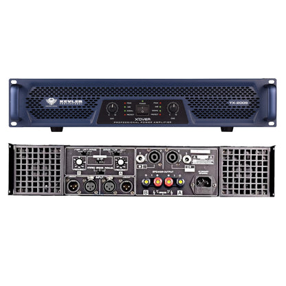 KEVLER TX Series 200W / 400W  X'Over Professional Class AB 2-Channel Bridgeable High Power Amplifier with Crossover Functions, Adjustable Frequency, Lowpass & Highpass Filter Switch | TX-200S, TX-400S