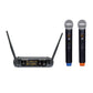 KEVLER URX-2 Series Dual UHF Beltpack Lapel / Handheld Wireless Microphone with Antenna Receiver, Digital LCD Display and Low Battery Indicator, Selectable Frequencies and Max 30M Signal Range | URX-2B, URX-2H
