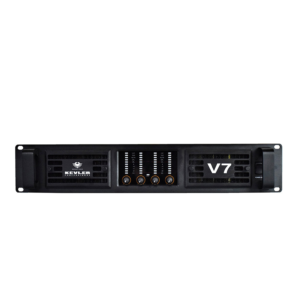 KEVLER 1300W / 2350W V Series Class TD Professional Power Amplifier with LED Indicators, High-Current Toroidal Transformer, Bridge Mode Selection and XLR Input | V5, V7