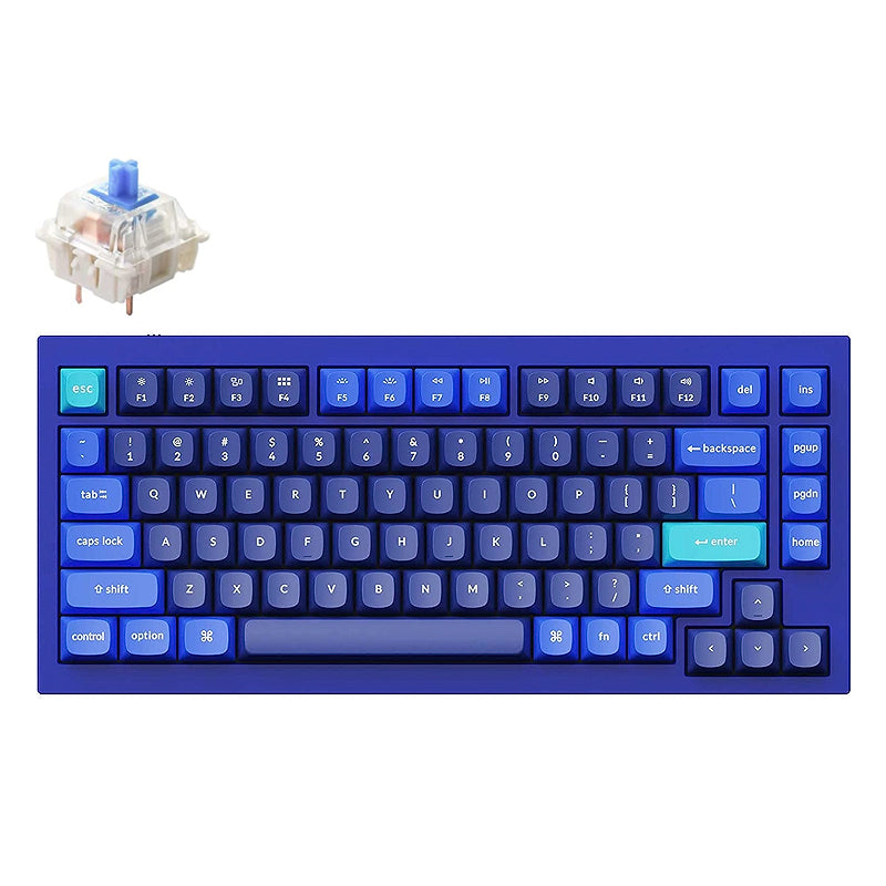 Keychron Q1 QMK 84 Keys Compact Wired Tenkeyless Mechanical Keyboard with Hot-Swappable, RGB Backlight (Navy Blue) (Red Linear, Blue Clicky, Brown Tactile) | Q1J1 Q1J2 Q1J3
