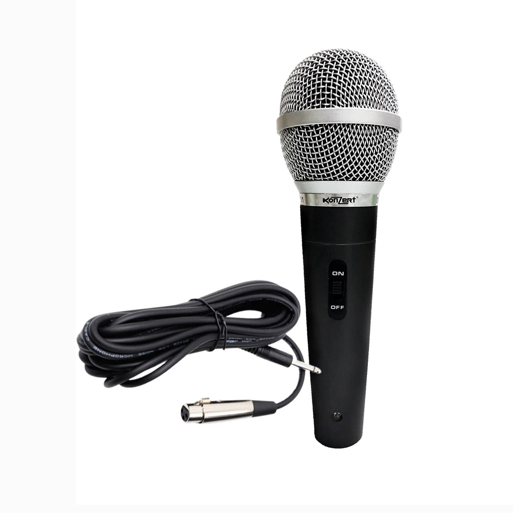 Konzert KPM-22 Dynamic Capsule Cardioid High Performance Wired Microphone with 4-Meter PL Jack Cable with Max Sound Efficiency and Uniform Frequency Response