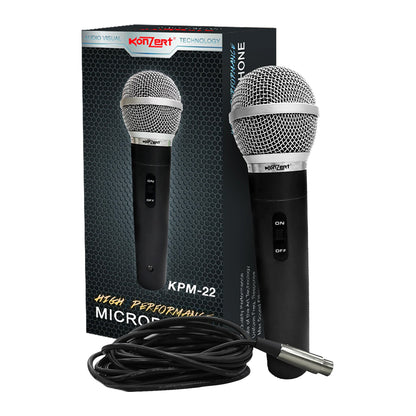 Konzert KPM-22 Dynamic Capsule Cardioid High Performance Wired Microphone with 4-Meter PL Jack Cable with Max Sound Efficiency and Uniform Frequency Response