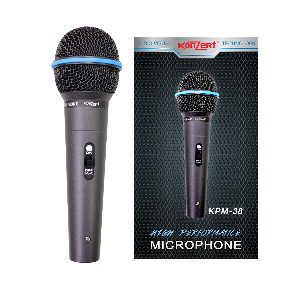 Konzert KPM-38 Dynamic Capsule Cardioid High Performance Wired Microphone with 6-Meter PL Jack Cable with Max Sound Efficiency and Uniform Frequency Response