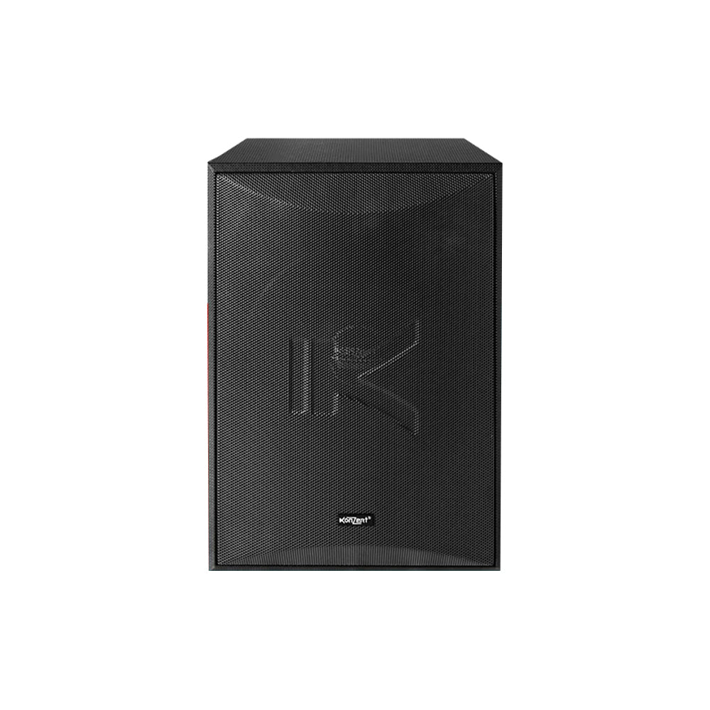 Konzert KS-12SUB 12" 300W Deep Bass Power Amplifier Subwoofer with Dual Port Bass Reflex Enclosure, Left and Right Speaker Output