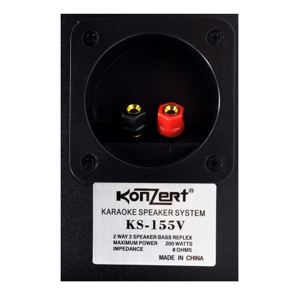 Konzert KS-155V 6" 200W 2-Way Bass Reflex Passive Karaoke Speaker System (PAIR) for Live Concerts and Events