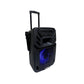 Konzert PA-12 12" 400W Portable Party Trolley Speaker with Bluetooth, NFC, USB/ SD Slot, FM Radio, LED Light, 2 Wireless Mic with Voice Priority and Rechargeable Battery