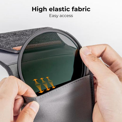 K&F Concept 3-Pocket Filter Pouch Case fits up to 62mm / 82mm Camera Filters | KF13-138, KF13-139