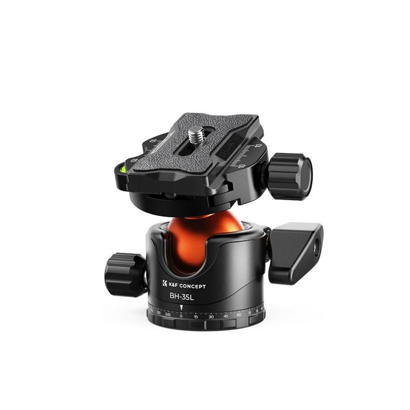 K&F Concept BH-35L Heavy Duty 360 Degree Panoramic Base Ballhead with 1/4" Quick Release Plate and 15kg Max Load Capacity for Tripod Monopod DSLR Mirrorless Camera KF-35