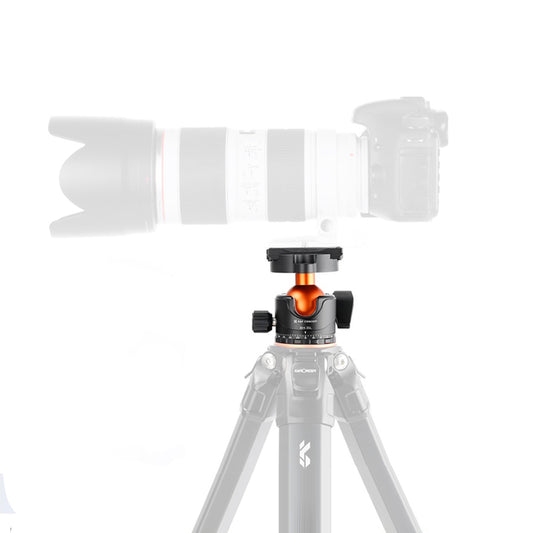 K&F Concept BH-35L Heavy Duty 360 Degree Panoramic Base Ballhead with 1/4" Quick Release Plate and 15kg Max Load Capacity for Tripod Monopod DSLR Mirrorless Camera KF-35