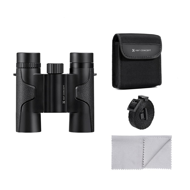 K&F Concept 10x25 BAK4 Prism Wide Angle HD Binoculars IP65 Waterproof, 294Ft Max Range with FMC Lens, 25mm Large View Eyepiece for Outdoor Travel, Camping and Bird Watching | KF33-070