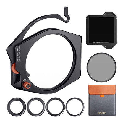 K&F Concept Filter Holder System Kit with 95mm CPL, Square ND1000 Filter, and 4 Adapter Rings for Camera Lens | 1878