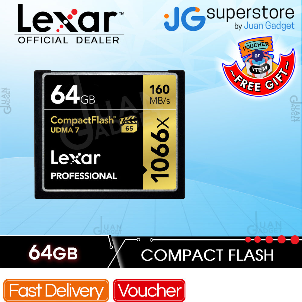 Lexar 1066 Professional High Speed 64GB Compact Flash Card with UDMA 7 Technology for Photographers and Videographers LCF64GCRBAP1066