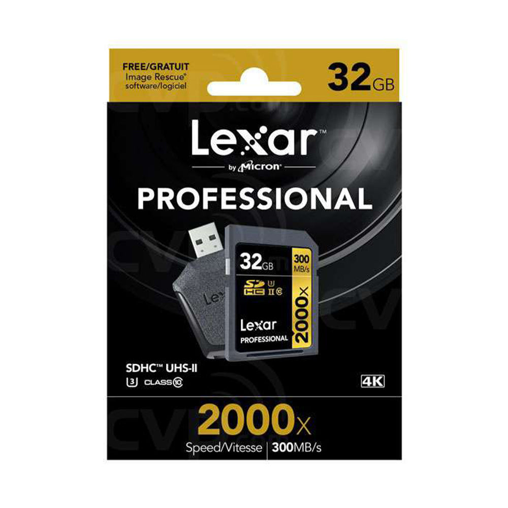 Lexar Professional SDHC Class 10 32GB Memory Card with 2000x Speed