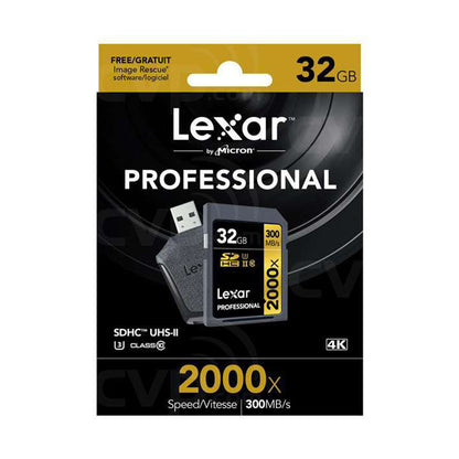 Lexar Professional SDHC Class 10 32GB Memory Card with 2000x Speed Rating LSD2000032G-BNNNG