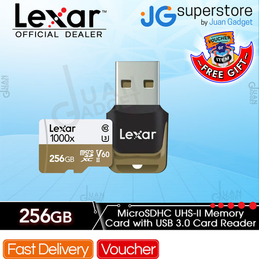 Lexar Professional 256GB 1000x microSDXC UHS-II Memory Card with USB 3.0 Card Reader