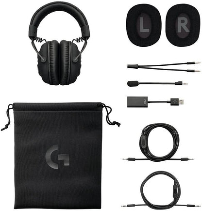 Logitech G Pro X Gaming Headset with Blue Voice Support, G-HUB, DTS Headphone 7.1 and PRO-G Drivers for Gamers, PC and Gaming Consoles
