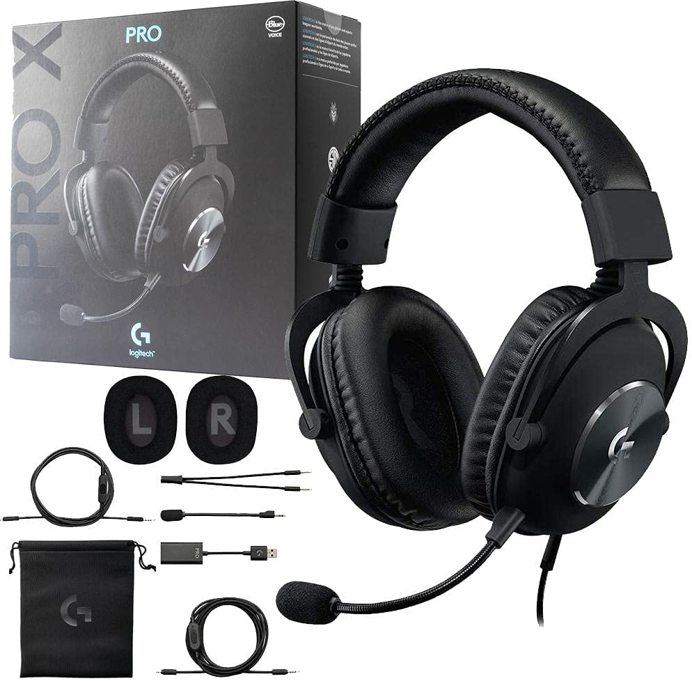 Logitech G Pro X Gaming Headset with Blue Voice Support, G-HUB, DTS Headphone 7.1 and PRO-G Drivers for Gamers, PC and Gaming Consoles