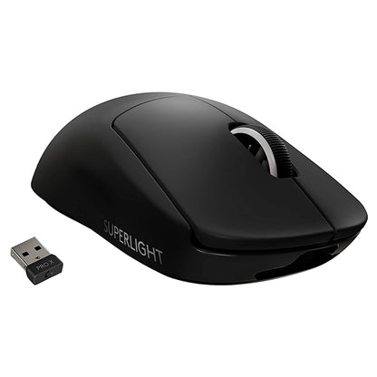 Logitech G Pro X Superlight Wireless Gaming Mouse, HERO 25k Sensor 25,600 DPI 5 Programmable Buttons and Long Battery Life (Black, White)