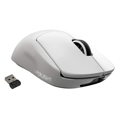 Logitech G Pro X Superlight Wireless Gaming Mouse, HERO 25k Sensor 25,600 DPI 5 Programmable Buttons and Long Battery Life (Black, White)