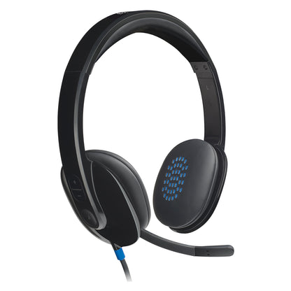 Logitech H540 USB Computer Headset Wired Headphones with Noise Cancelling Mic, On-ear Volume Controls, Stereo Sound