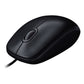 Logitech M100R Optical Wired USB Mouse with 1000 DPI, 3 Buttons, Ambidextrous Full Size Design for PC Computer (Black)