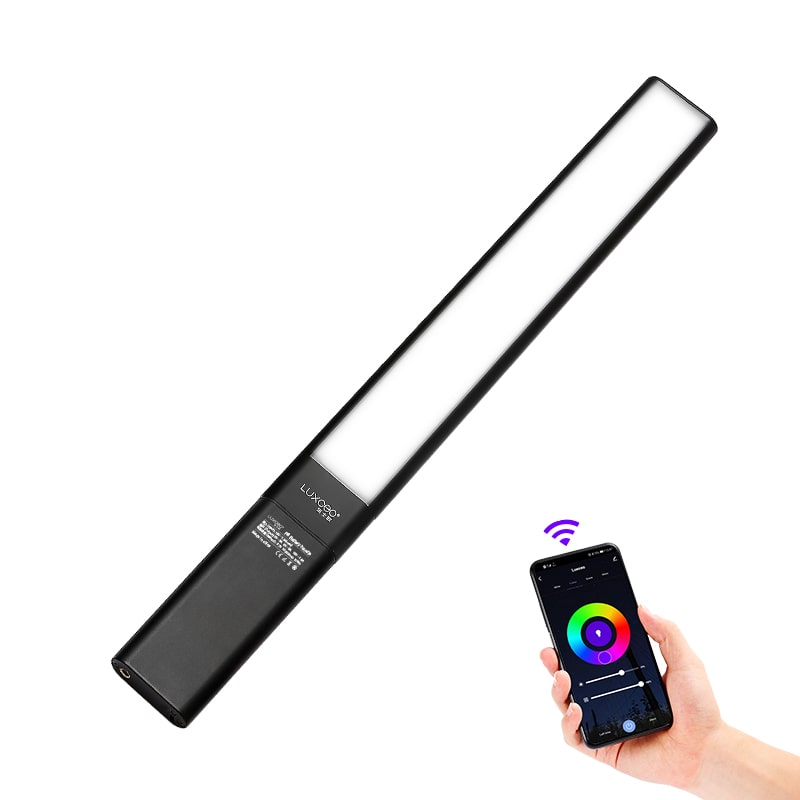 Luxceo P6 RGB LED Video Light Wand with 12 Lightning Control Mode Night Day Photography Photoshoot