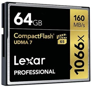 Lexar 1066 Professional High Speed 64GB Compact Flash Card with UDMA 7 Technology for Photographers and Videographers LCF64GCRBAP1066