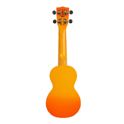 Mahalo Hawaii Series Soprano Acoustic Ukulele 4 String Guitar with 12 Frets, NuBone XB Bridge Saddles Cute Tropical Beach (Green, Orange)