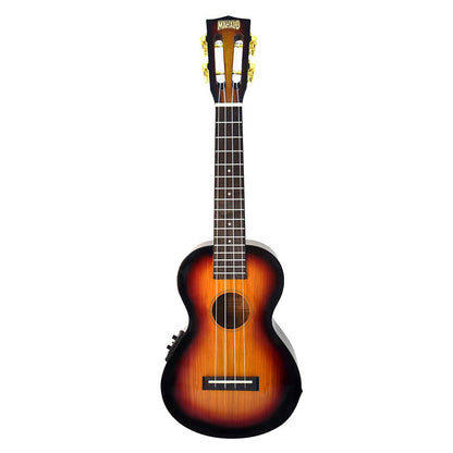 Mahalo Java Series Concert Electric Acoustic Ukulele MJ2 (3 Tone Sunburst) 4 String Guitar with 16 Frets and Preamp Tuner